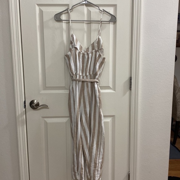 Kensie Jeans Striped Cotton Jumpsuit / Romper Women’s Size Medium - Picture 3 of 5